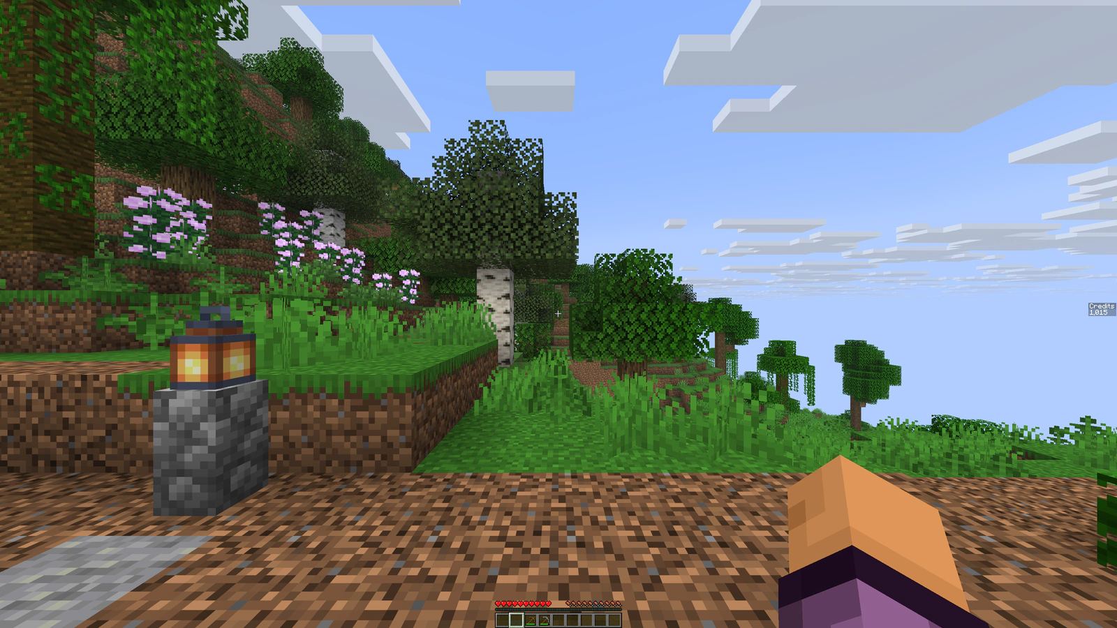 A view of the natural Frontier landscape in Minecraft.